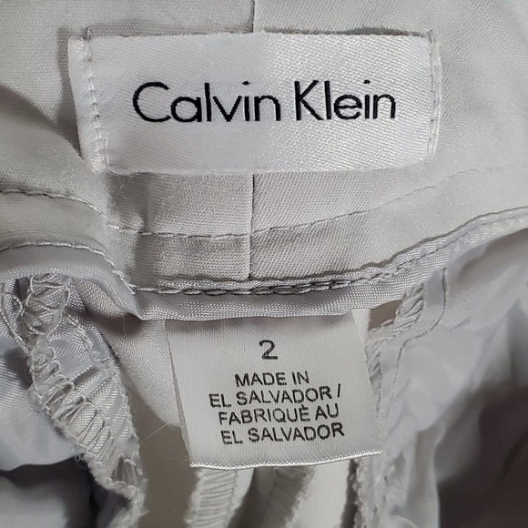 Calvin Klein Flat Front Khaki Trousers Slacks Tan Size 2 - Picture 9 of 11